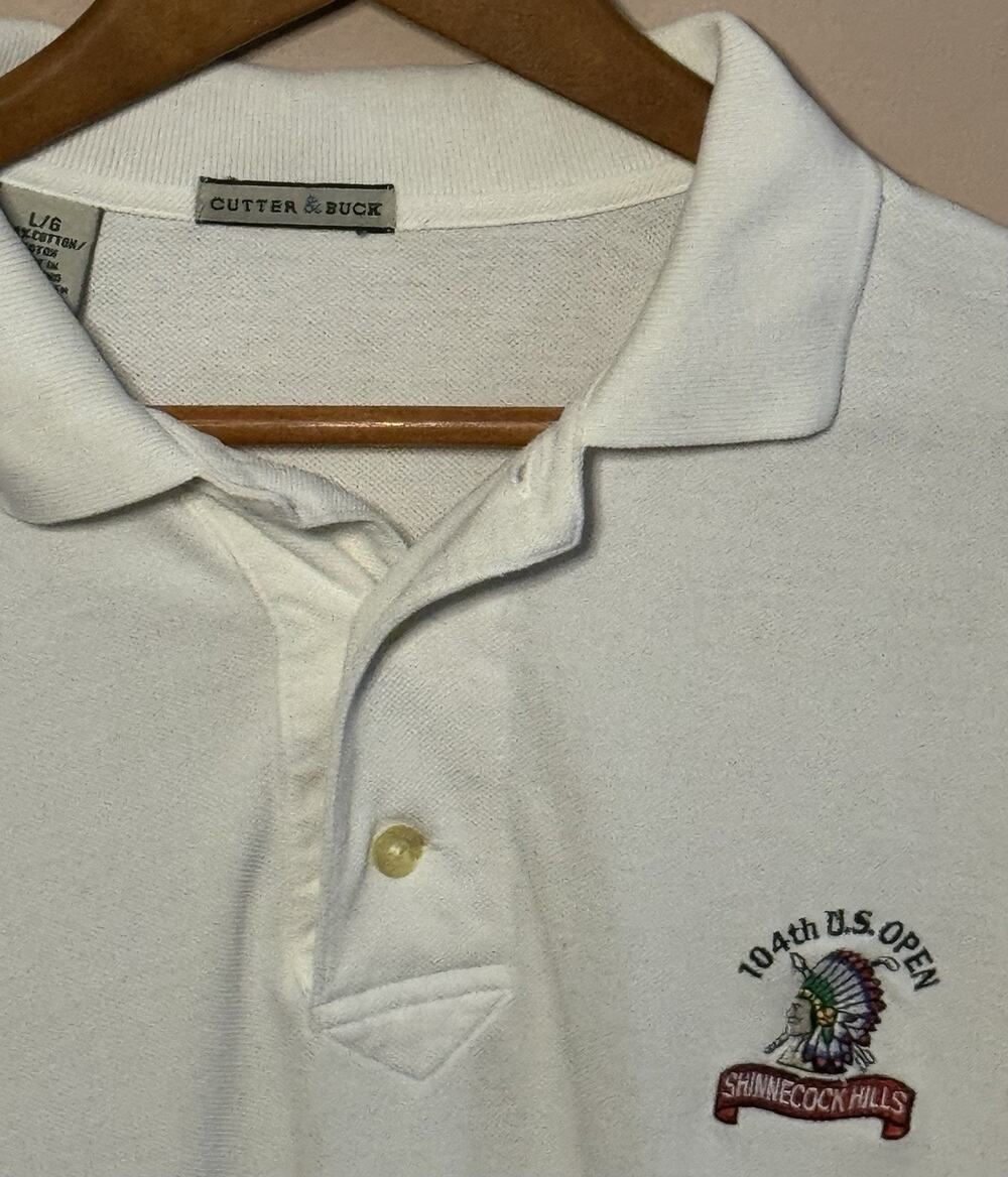 Cutter & Buck White Polo Large Shinnecock Hills 104th US Open